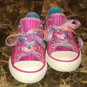 Hot Pink Double Tongued Converse